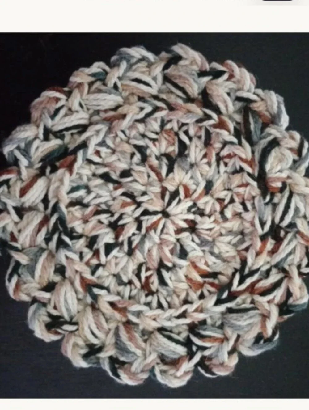 Handmade Earth Tone Multicolor Crochet Coasters NEW